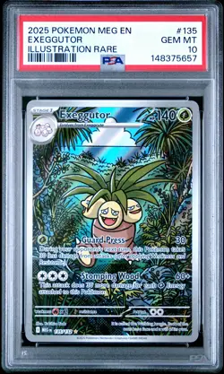2025 POKEMON MEG EN-MEGA EVOLUTION ILLUSTRATION RARE #135 EXEGGUTOR PSA 10 - Image 1