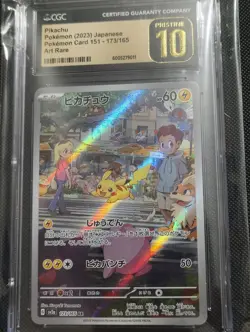 Pikachu 173/165 sv2a CGC Pristine 10 Art Rare Japanese 151 Pokemon TCG - Image 1