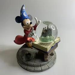 RARE Disney Store EXCLUSIVE 2-pc Globe The Sorcerer's Apprentice Mickey Mouse - Image 1
