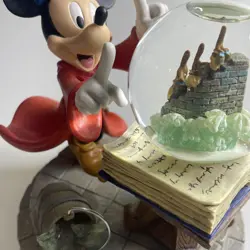 RARE Disney Store EXCLUSIVE 2-pc Globe The Sorcerer's Apprentice Mickey Mouse - Image 3