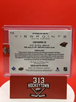 2024-25 Upper Deck Premier GOLD Liam Ohgren VIEWPOINTS Rookie Patch Auto /05 - Image 2