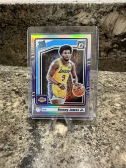 2024-25 Optic Bronny James Jr. Rated Rookie #202 Silver Prizm Lakers - Image 3