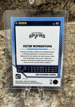 2024-25 Panini Donruss Optic - Victor Wembanyama #45 Holo Prizm - Image 3