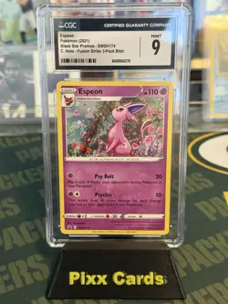 CGC 9 Espeon Holo Fusion Strike 3-Pack Blister Promo 2021 Pokemon Card #174 - Image 1