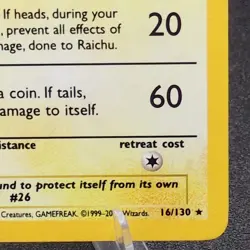 Raichu Base Set 2 Holo Rare 16/102 Pokemon Card FULL SWIRL 🌀 1 OWNER - Image 5