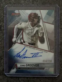 2025 Bowman’s Best #B25-GG Gino Groover Best of 2025 Auto Blue Refractor /150 - Image 1