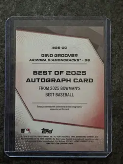 2025 Bowman’s Best #B25-GG Gino Groover Best of 2025 Auto Blue Refractor /150 - Image 2