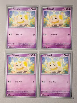 4x Fidough 097/198 Pokemon card Scarlet & Violet common NM - Image 1