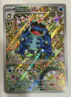 Pokemon Seismitoad 105/086 Sv: Black Bolt Illustration Rare Holo Full Art Mint - Image 1