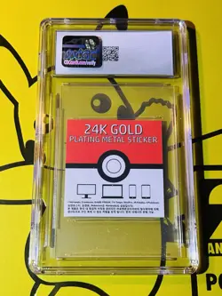 CGC 10 GEM-MINT - 24k Gold Plated Meowth Pokemon Candy Stickers 2023 Korean ✨ - Image 2