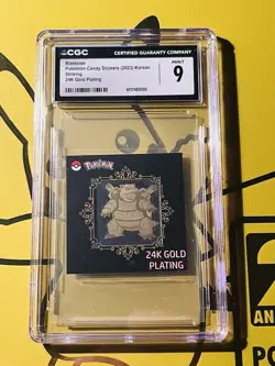 CGC 9 MINT 24k Gold Plated BLASTOISE 💦 Pokemon Candy Stickers 2023 Korean ✨ - Image 1