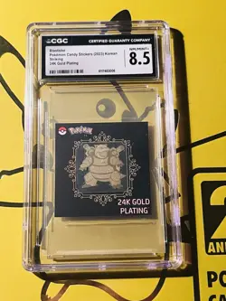 CGC 8.5 NM/MINT + 24k Gold Plated BLASTOISE Pokemon Candy Stickers 2023 Korean ✨ - Image 1