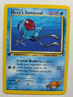Misty's Tentacool (57) Gym Heroes 057/132 Uncommon 1st Edition NM Pokemon TCG - Image 1
