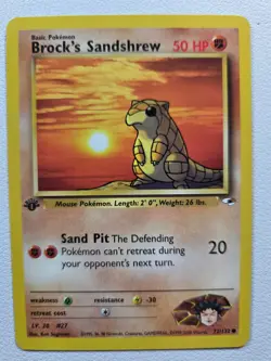 Brock's Sandshrew (72) Gym Heroes 072/132 Common 1st Edition NM Pokemon TCG - Image 1