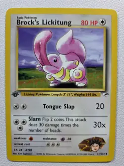 Brock's Lickitung Gym Heroes 041/132 Uncommon 1st Edition NM Pokemon TCG - Image 1