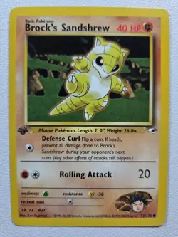 Brock's Sandshrew (71) Gym Heroes 071/132 Common 1st Edition NM Pokemon TCG - Image 1