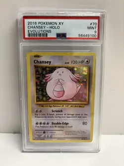 PSA 9 Chansey Holo 70/108 XY Evolutions Pokemon Card 2016 Mint - Image 1