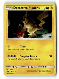 Pokemon Card Detective Pikachu LP Detective Pikachu Rare 10/18 - Image 1