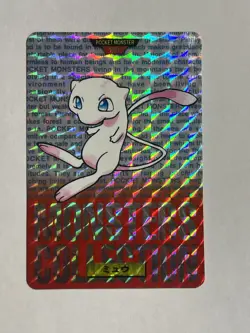 1996 Pokemon Japanese Bandai Monsters Collection Carddass Red Prism Mew LP - Image 1