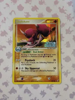Pokemon Card - Medicham Crystal Guardians Stamped 25/100 Reverse Holo - Image 1