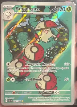 Pokemon Card TCG: Amoonguss 096/086 Illustration Rare Black Bolt SV NM Holo - Image 1