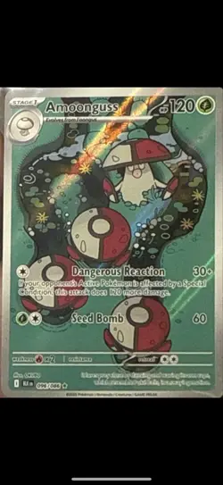 Pokemon Card TCG: Amoonguss 096/086 Illustration Rare Black Bolt SV NM Holo - Image 3