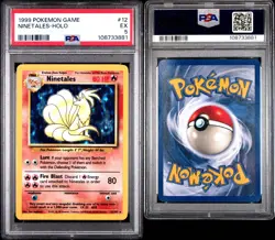 1999 POKEMON BASE SET UNLIMITED #12 NINETALES-HOLO PSA 5 - Image 3