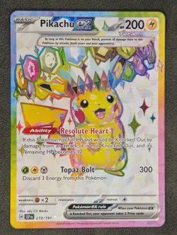 Pikachu ex - 219/191 Pokemon TCG Ultra Rare SV08: Surging Sparks Near Mint - Image 1