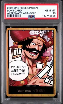 One Piece CCG Gol D Roger Gold Don Alt Art Anniversary Holo PSA 10 Gem Mint TCG - Image 1