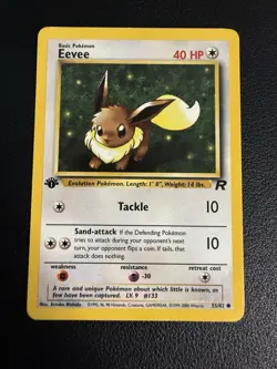 Eevee 55/82 1st Edition Pokemon Team Rocket English Vintage TCG LP - Image 1