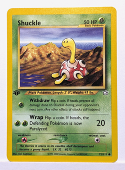 Shuckle 72/111 1st Edition Common Neo Genesis Pokemon Card Mint - NM - Image 1