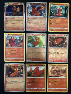 Pokemon TCG Slugma & Magcargo Lot: 9 Card Collection Set - Image 1