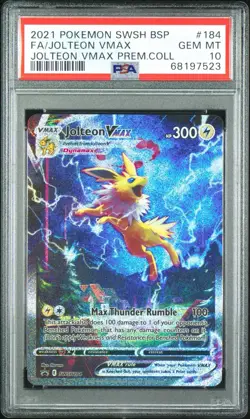 PSA 10 JOLTEON VMAX SWSH184 | Premium Collection Full Art Graded Pokemon Card - Image 1