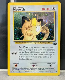 Pokemon Meowth Black Star Holo Promo Card Gameboy LP TCG WOTC Vintage 1999/2000 - Image 1