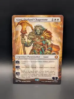 MTG - Ajani, Outland Chaperone - BORDERLESS - Legendary Planeswalker - ECL #284 - Image 1