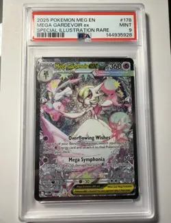 2025 Pokemon MEG ENSpecial Illustration Rare #178 Mega Gardevoir ex PSA 9 Graded - Image 1