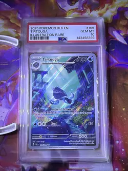 2025 POKEMON BLK EN-BLACK BOLT ILLUSTRATION RARE #106 TIRTOUGA PSA 10 - Image 1