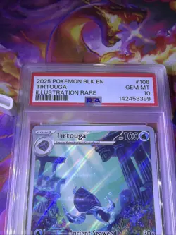 2025 POKEMON BLK EN-BLACK BOLT ILLUSTRATION RARE #106 TIRTOUGA PSA 10 - Image 2