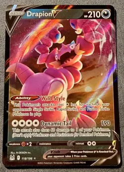 Drapion V 118/196 Ultra Rare Lost Origin Holo Pokemon TCG NM - Image 1