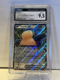 CGC MINT+ 9.5 Snorlax Ex Prismatic Evolutions 076/131 Pokemon 2025 - Image 1