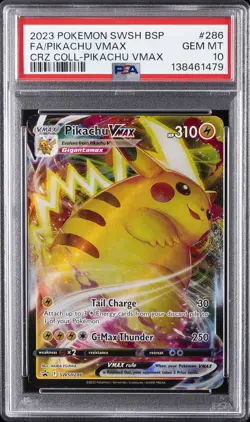 2023 POKEMON SWSH BLACK STAR PROMO #286 FULL ART/PIKACHU VMAX PSA 10 - Image 1