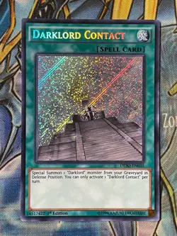 Yu-Gi-Oh! Darklord Contact DESO-EN035 Secret Rare 1st Edition NM - Image 1