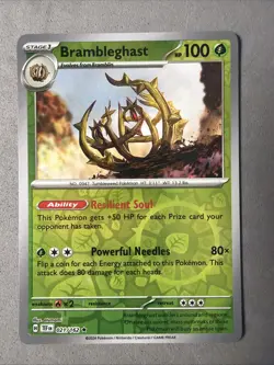 Pokemon TCG * SV Temporal Force * 21/162 Brambleghast REVERSE HOLO Rare * NM - Image 1