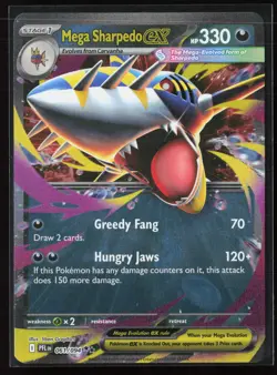Mega Sharpedo ex 061/094 Double Rare Phantasmal Flames Pokemon NM - Image 1