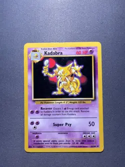 Pokemon TCG Kadabra Unlimited 32/102 Regular 1999-2000 Wizards Base Set - Image 1