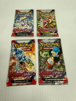 Pokemon TCG Scarlet & Violet BASE SET 4 BOOSTER PACKS LOT Art Set NEW - Image 1