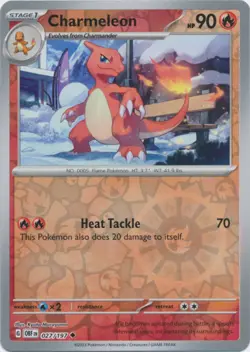 Pokemon Charmeleon - 027/197 - Uncommon - Reverse Holo NM-Mint Obsidian Flames - Image 1