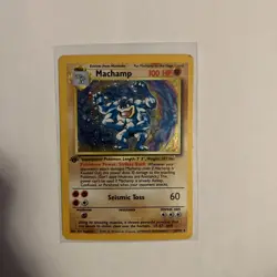 Pokemon TCG Machamp Base Set 8/102 Holo 1st Edition Holo Rare - Image 1