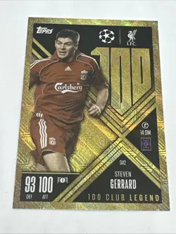 Match Attax Extra 24/25 100 CLUB LEGEND Steven Gerrard 342 Liverpool Football - Image 1