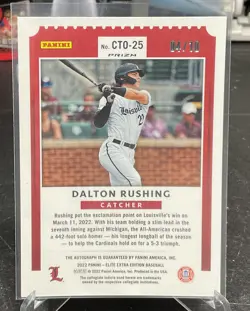 2022 Elite Extra Dalton Rushing Contenders Optic College Ticket Gold Auto /10 - Image 2